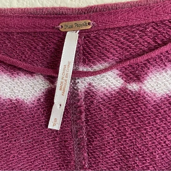 Free People Dandyline Boxy Cold Shoulder Tie Dye Sweatshirt Purple Sz Small - Picture 12 of 13